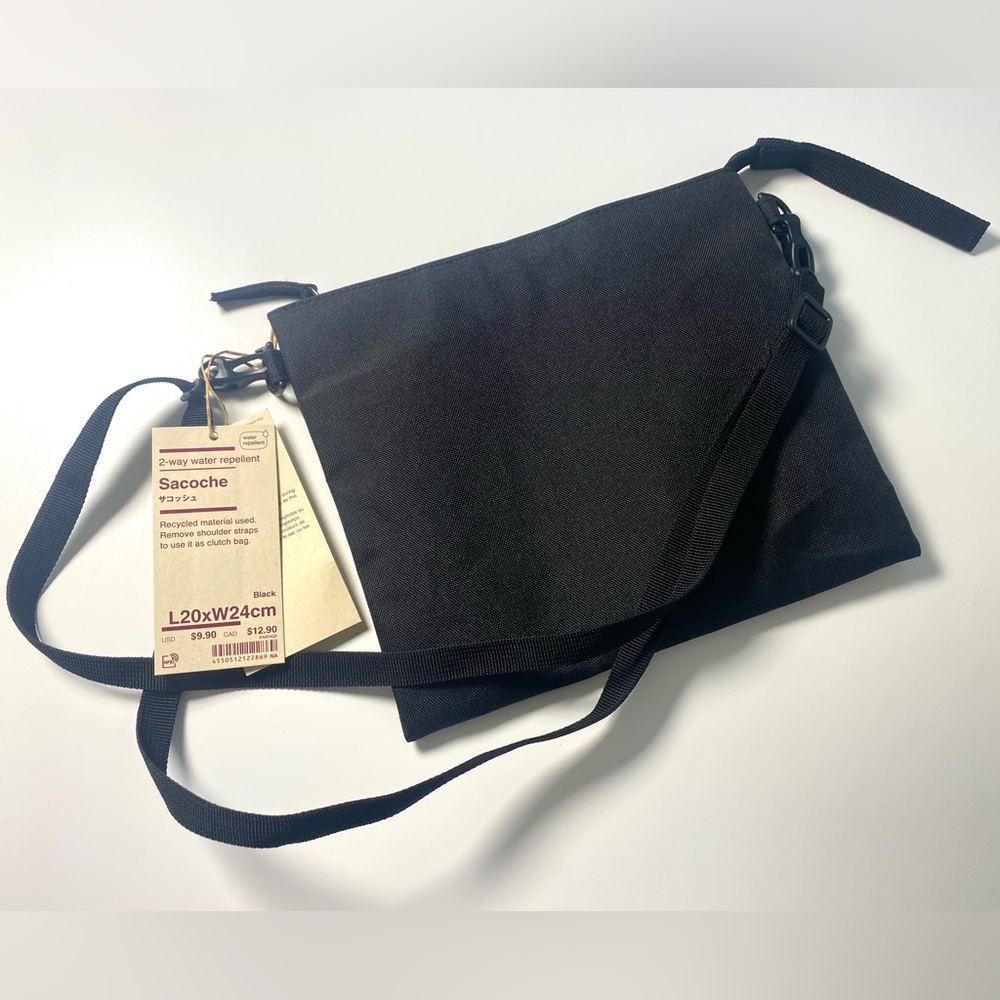 Sacoche Black Water Repellent Muji Bag